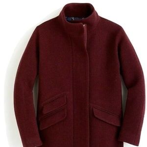 J Crew Stadium Cloth Wool Cocoon Coat in Burgundy/Wine/Maroon Heather (18)